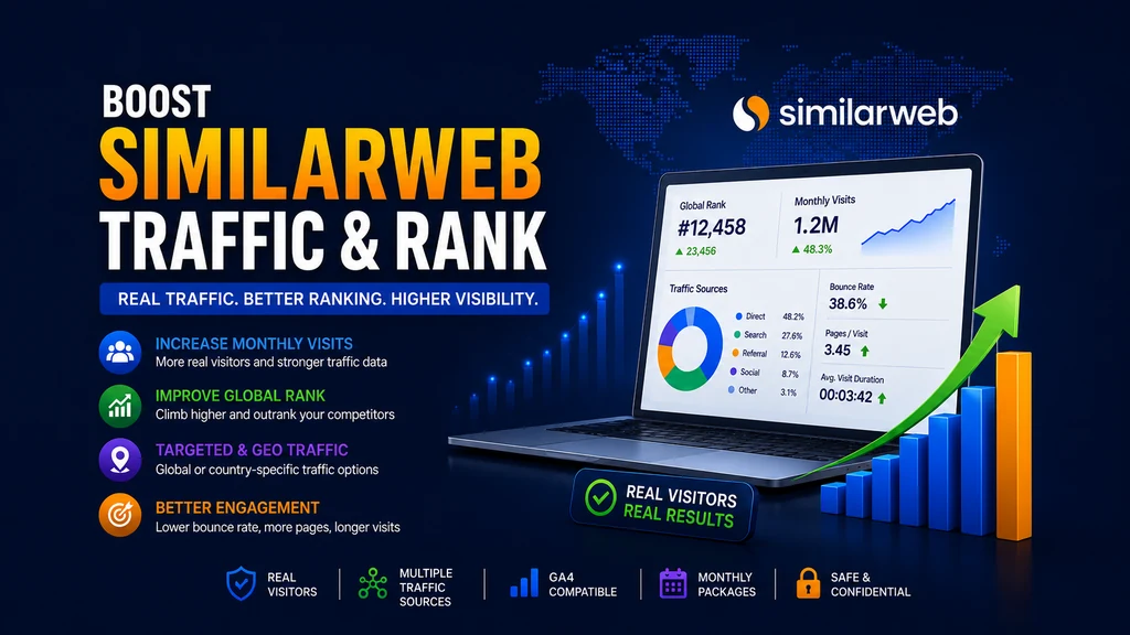 Boost Similarweb Traffic with High-Quality Real Visits That Improve Website Visibility, Ranking, and Traffic Data