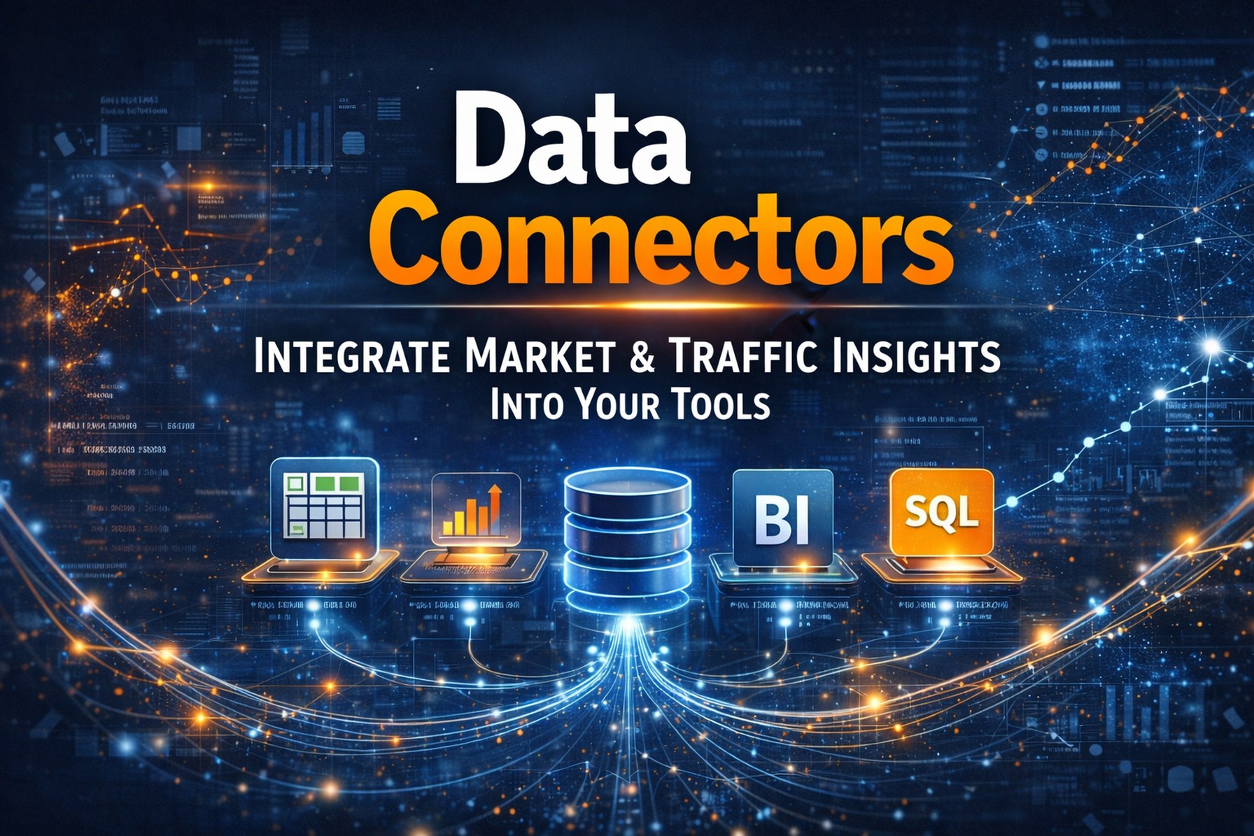 Data Connectors thumbnail: integrate market and traffic insights into your tools with automated data flows.