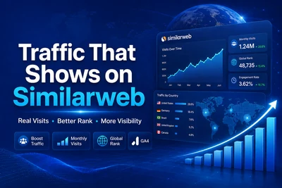 Buy Traffic That Shows on Similarweb: Real Website Visits to Boost Similarweb Rank, Traffic Data, Monthly Visits and Website Visibility