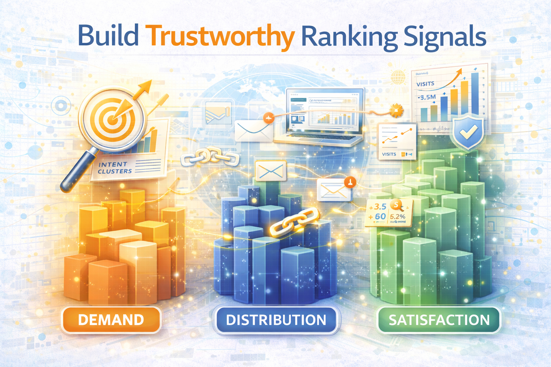 Trustworthy Ranking Signals thumbnail: demand, distribution, and satisfaction pillars that strengthen measurable growth and visibility.